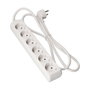 Edm Base múltiple de 6 tomas schuko con 3 m de cable, blanca