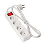 Edm Base múltiple 4 tomas blanca con interruptor luminoso y cable de 3 m