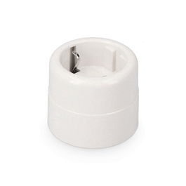 Solera 517 Base de superficie t/tl redonda 10/16A 250V Termoplástico Blanco para conexión eléctrica