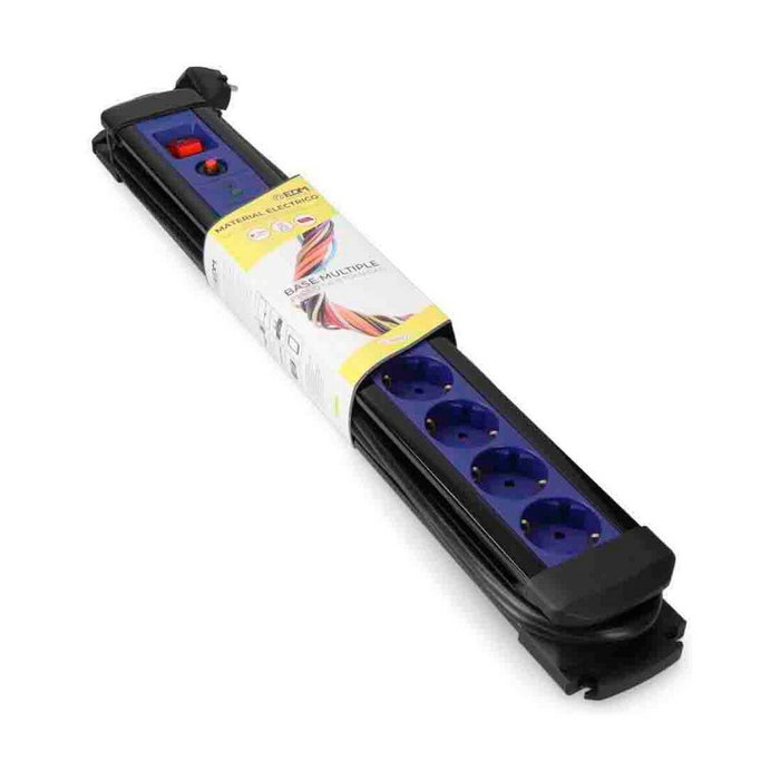 Edm Base múltiple de 8 tomas con protector y cable de 3 m