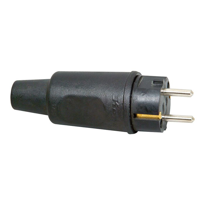 Kopp Clavija Schuko 2P+T Goma 16A 230V IP44 Negra 4.8mm Kopp Clavija Schuko 2P+T Goma 16A 230V IP44 Negra 4.8mm