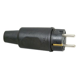 Kopp Clavija 2p+t de goma 16A 230V Negro