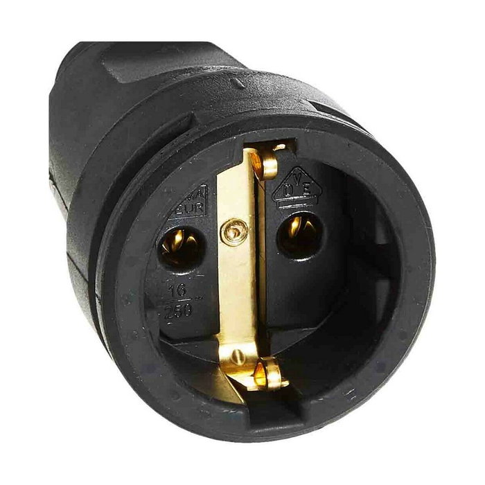 Kopp Base aérea 2P+T de goma 16A 250V negro