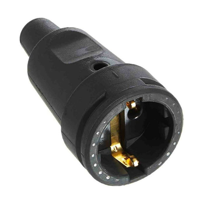 Kopp Base aérea 2P+T de goma 16A 250V negro