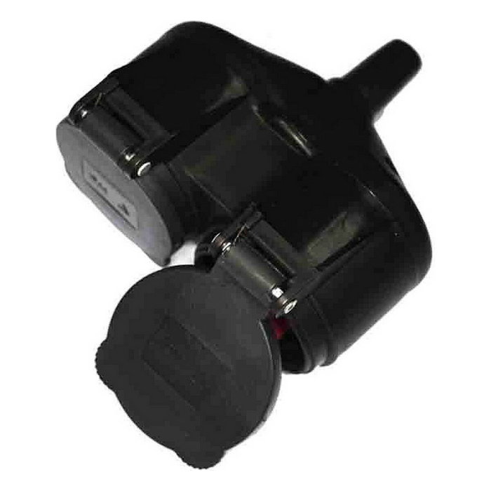 Edm Doble base de goma T/t lateral IP44 16A con tapas