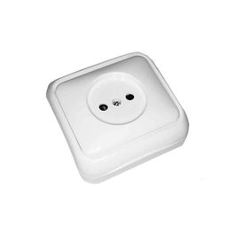 Edm Base de Superficie Serie Spa 10/16A 250V Blanco 77x77x30mm
