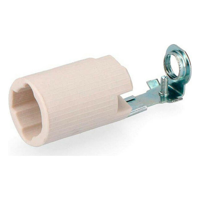 Solera Portalámparas vela corta porcelana E14 Blanco