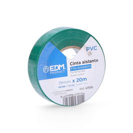 Edm Cinta Aislante Supra Verde 19 mm x 20 m PVC Resistente Electricidad 0.15mm