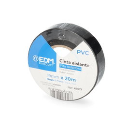 Edm Cinta aislante calidad supra negra 19 mm x 20 m