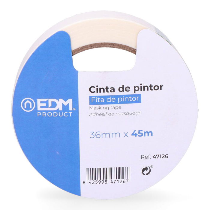 Edm Cinta de Pintor 36 mm x 45 m Papel Crudo Edm Cinta de Pintor 36 mm x 45 m Papel Crudo