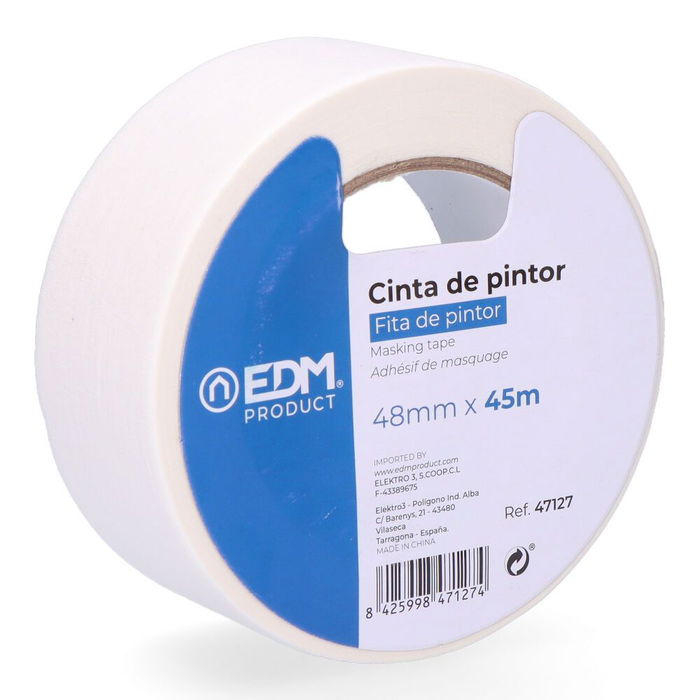 Edm Cinta de Pintor Kreep 48 mm x 45 m Crudo Papel Resistente a la Intemperie