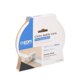 Edm Cinta doble cara goma eva extra fuerte blanco 18 mm x 10 m