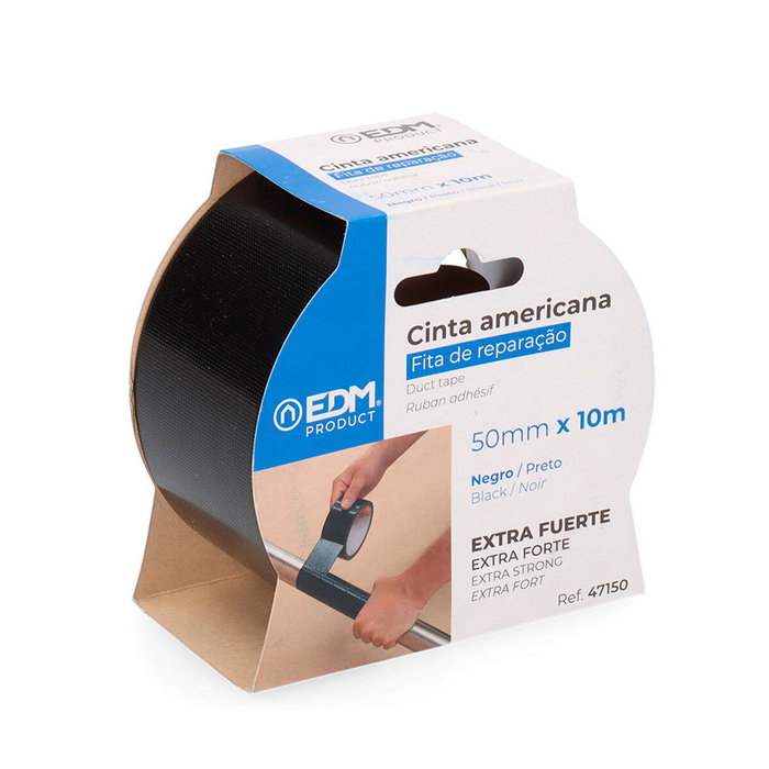 Edm Cinta americana negro 50 mm x 10 m Edm Cinta americana negro 50 mm x 10 m