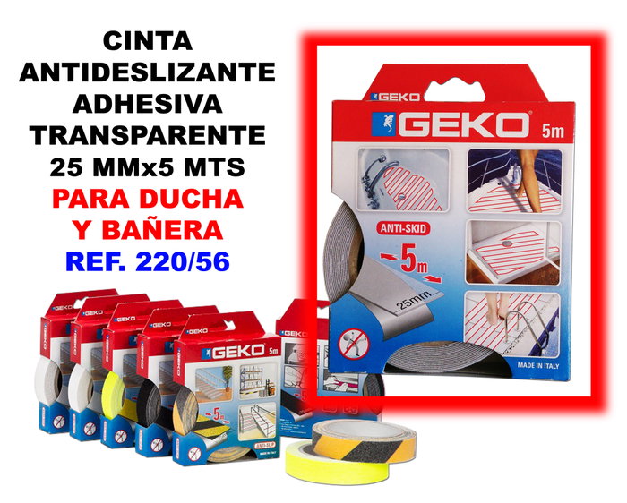 Geko Cinta antideslizante transparente 25 mm x 5 m