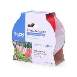 Edm Cinta de baliza blanca/roja 50 mm x 200 m