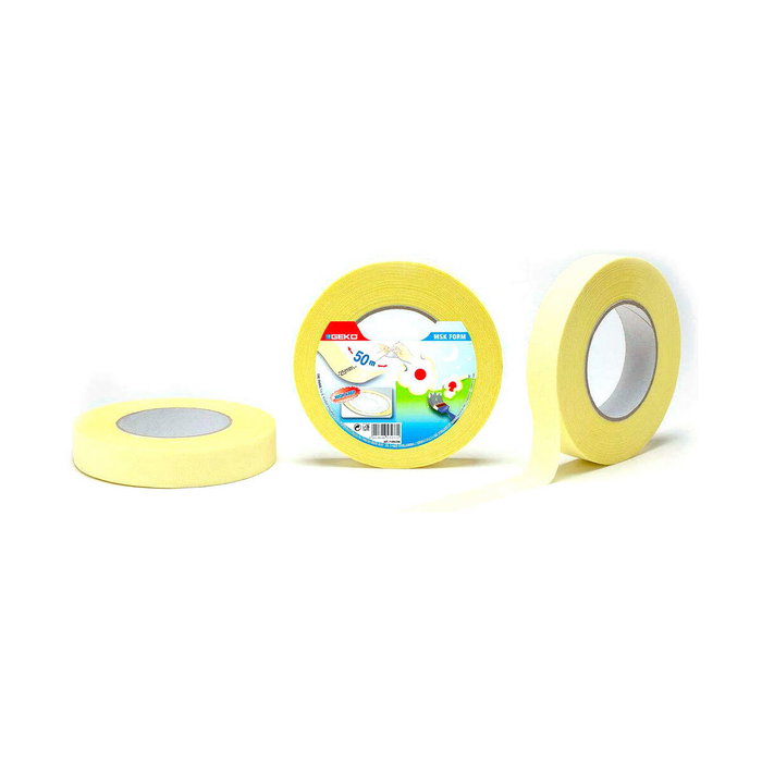 Geko Cinta masking kreep para líneas circulares y curvas 25 mm x 50 m Geko Cinta masking kreep para líneas circulares y curvas 25 mm x 50 m