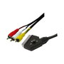 LogiLink Cable Euroconector macho a 3 RCA 1,5 m