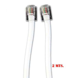 Edm Prolongación telefónica 2m 4 vías macho-macho Blanco