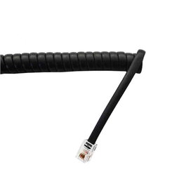 Edm Prolongación telefónica 4.5m 4 vías macho-macho mini negra rizada