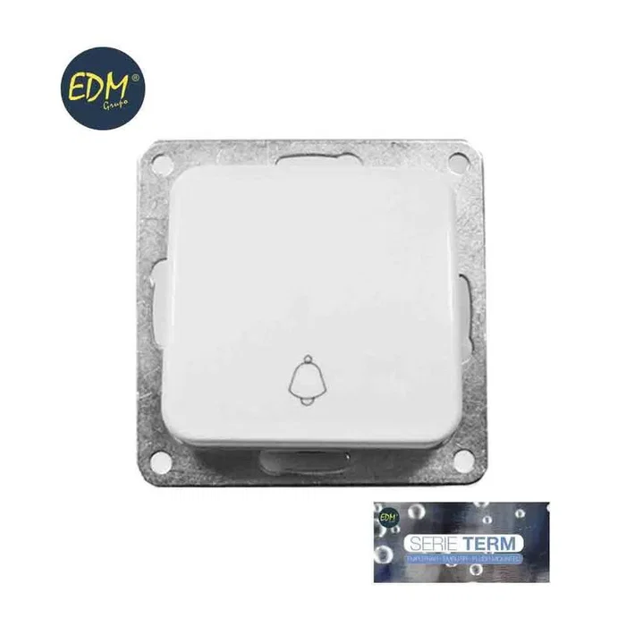 EDM Pulsador de timbre empotrar Serie Term, para instalación empotrada