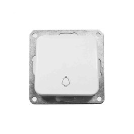 Edm Term Pulsador timbre empotrar blanco 70x35x70mm, serie Term, termoplástico, 250V, 16A