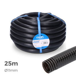 Edm Corrugado Exterior m-16 25m ce Tubo Corrugado PVC Negro ø11mm Exterior ø16mm 25m