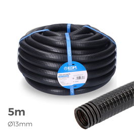 Edm Corrugado exterior m-20 5m medida 13mm PVC Negro 5m