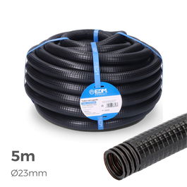 Edm Corrugado Exterior PVC Negro 23mm interior 32mm exterior 5m CE