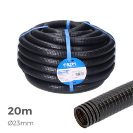 Edm Tubo Corrugado para Exterior 23mm-32mm 20m Negro
