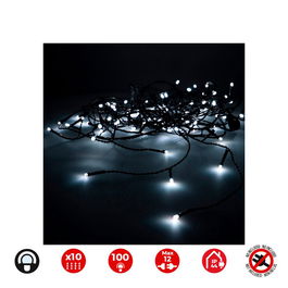 Edm Cortina de Luces Easy-Connect 2x1m 10 Tiras 100 LEDs Blanco Frío IP44 Interior/Exterior
