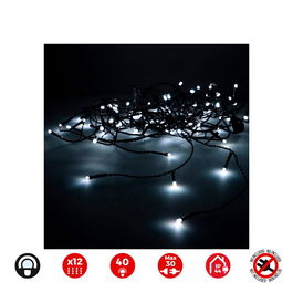 Edm Cortina Icicle Easy-Connect 2x0.5m 12 Tiras Blanco Frío IP44 Interior-Exterior 30V 40 Leds