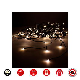 Edm Cortina icicle easy-connect 2x0,5m blanco cálido 12 tiras 40 leds 0,72w IP44 interior-exterior
