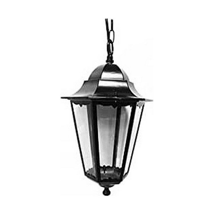Edm Aplique exterior Zurich negro de aluminio y cristal E27 60W IP44 para techo