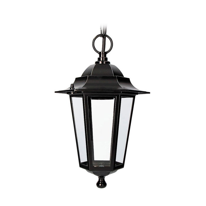 Edm Aplique exterior Zurich negro de aluminio y cristal E27 60W IP44 para techo