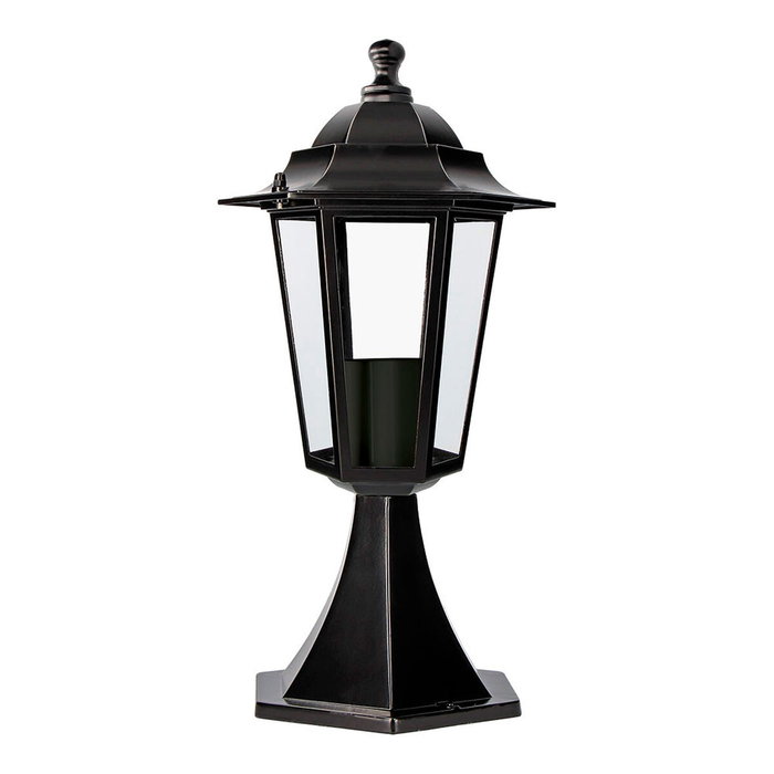 Edm Farol de aluminio y cristal Zurich negro ø19,5x37,5cm IP44 E27 Edm Farol de aluminio y cristal Zurich negro ø19,5x37,5cm IP44 E27