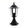 Edm Farol de aluminio y cristal Zurich negro ø19,5x37,5cm IP44 E27