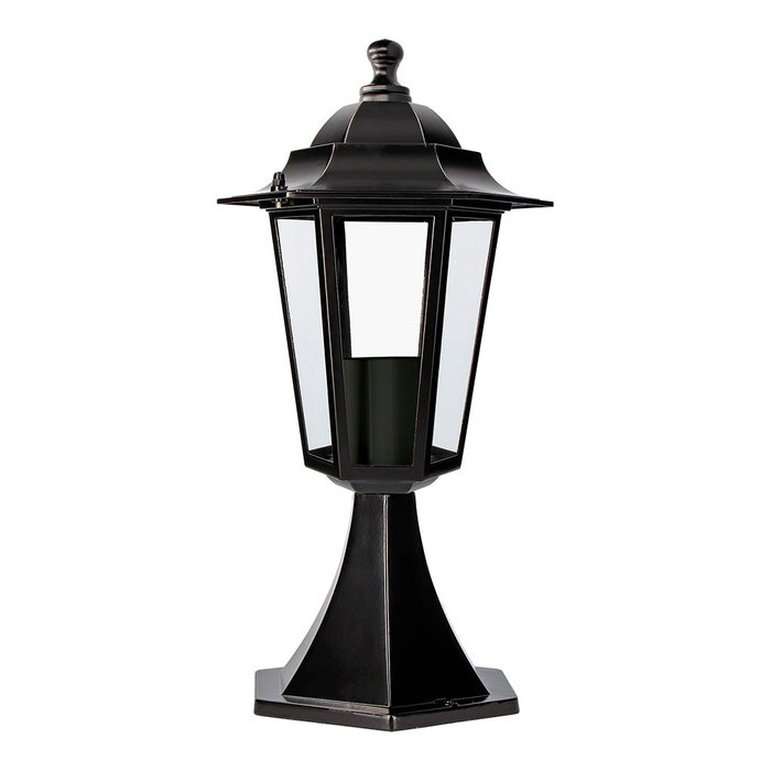 Edm Farol de aluminio y cristal Zurich negro ø19,5x37,5cm IP44 E27 Edm Farol de aluminio y cristal Zurich negro ø19,5x37,5cm IP44 E27