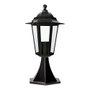 Edm Farol de aluminio y cristal Zurich negro ø19,5x37,5cm IP44 E27