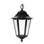 Edm Farol Aplique Exterior Marsella negro, de aluminio y cristal, E27 100W, IP44, sin bombilla, para techo Ø22x96,5cm