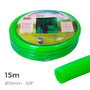 Edm Kit Manguera de Jardín Estándar Ø15 mm (5/8") 15 m Verde Fluor PVC 3 Capas Anti-algas