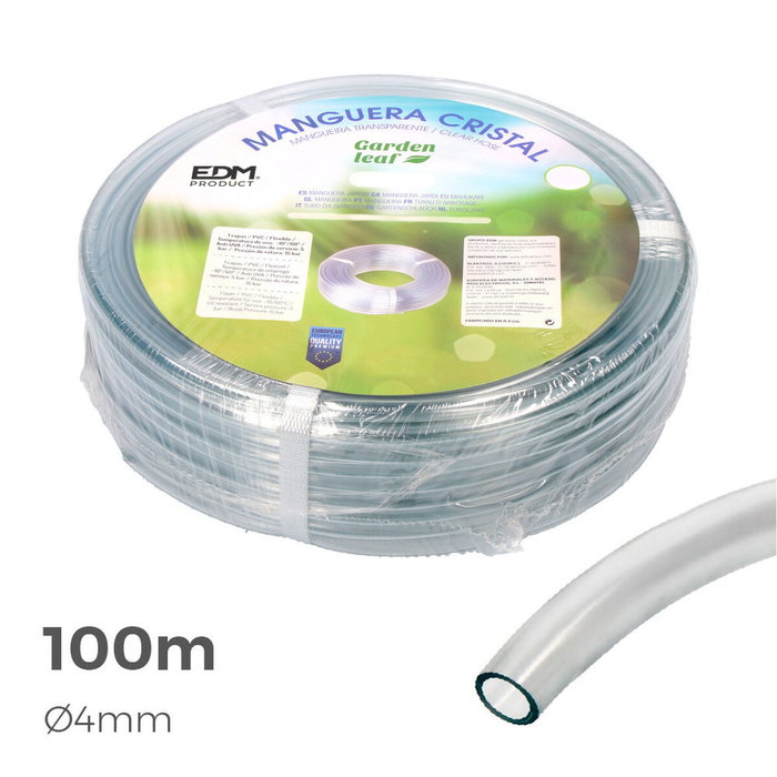 Edm Manguera de cristal transparente 100 m (4 mm)