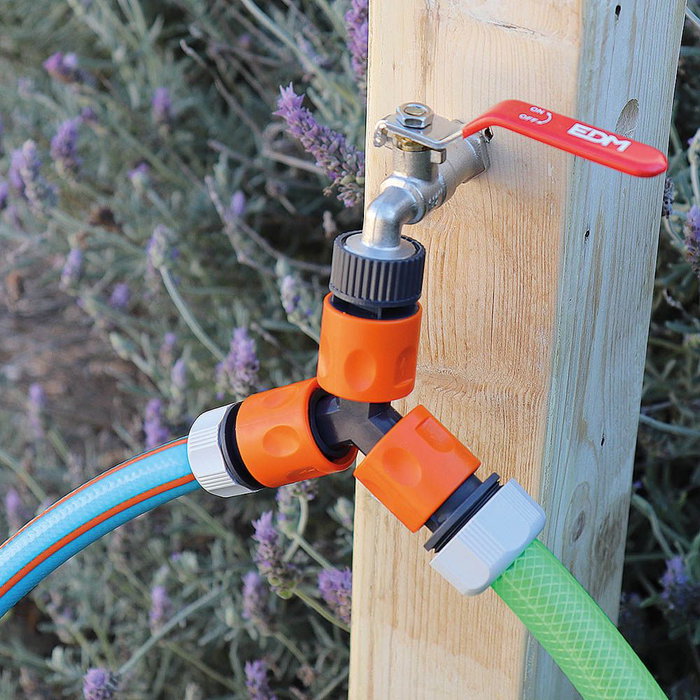 Edm Manguito de Derivación 3 Vías Unión Rápida 6x7 cm Polipropileno Gris