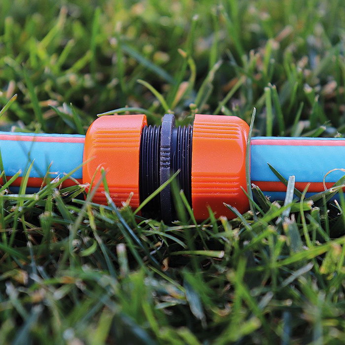 Edm Reparador de manguera Dos tomas Polipropileno Gris/Naranja 1/2" - 5/8" con tratamiento anti UV y anti algas