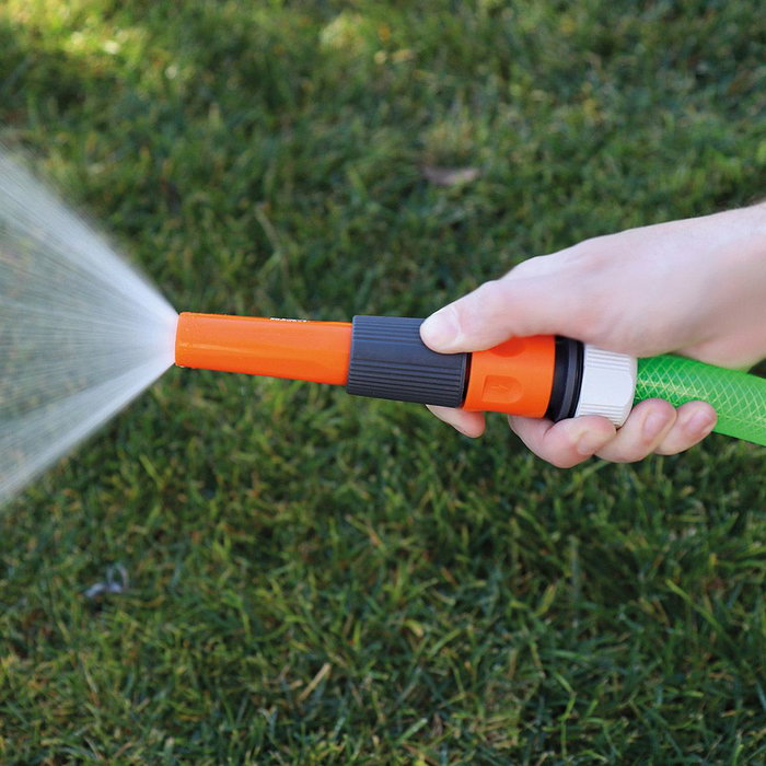 Edm Lanza de riego regulable con conexión rápida Polipropileno Gris/Naranja 14cm