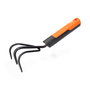 Edm - Cultivador de Jardinería 3 Púas, 29 cm, Metal/PVC, Color Gris/Naranja