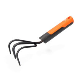 Edm Cultivador de jardinería de 3 púas gris/naranja 29 cm