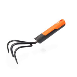 Edm Cultivador de jardinería de 3 púas gris/naranja 29 cm