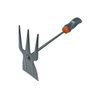 Edm Azada y rastrillo de jardinería gris/naranja 31 cm