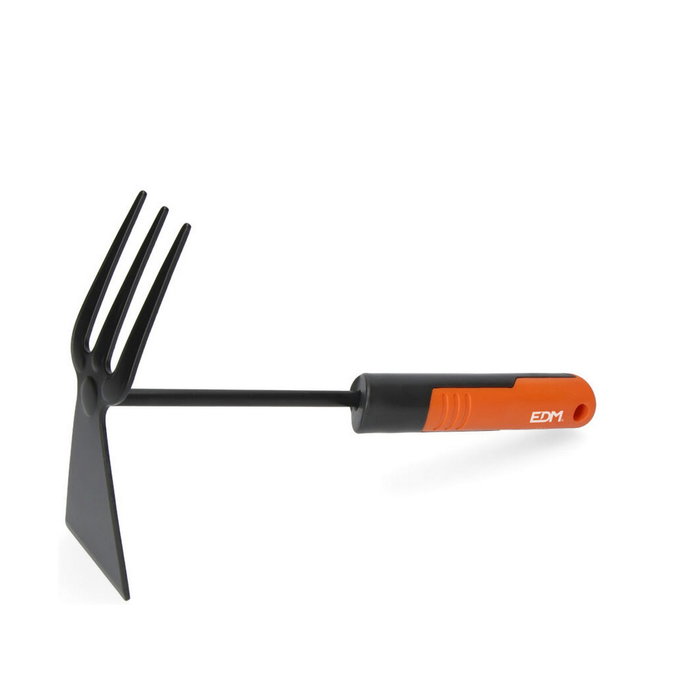 Edm Azada y rastrillo de jardinería gris/naranja 31 cm