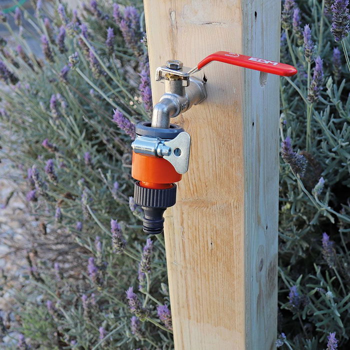 Edm Conector rápido para grifo sin rosca ø18 mm gris/naranja